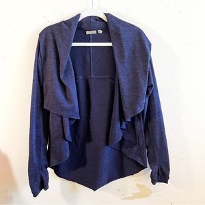 Athleta Sweater Nirvana Wear Two Ways Wrap Cardigan in Navy Blue Sz M EUC